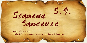 Stamena Vančević vizit kartica